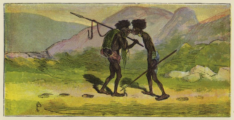 Ashanti-groet door Ernest Henry Griset