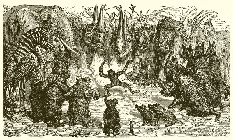 De vos en de aap door Ernest Henry Griset