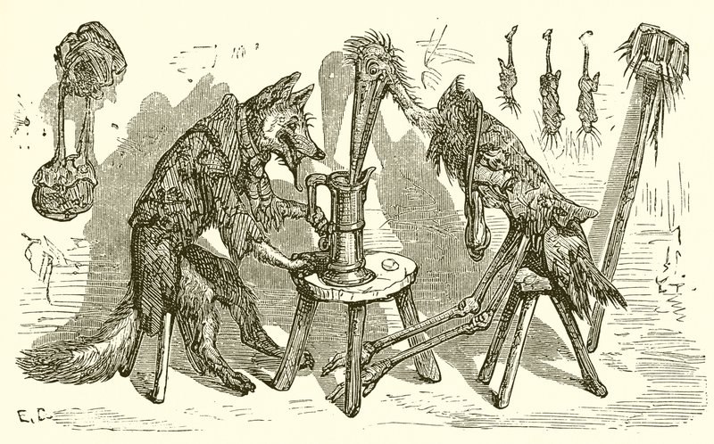 De vos en de ooievaar door Ernest Henry Griset