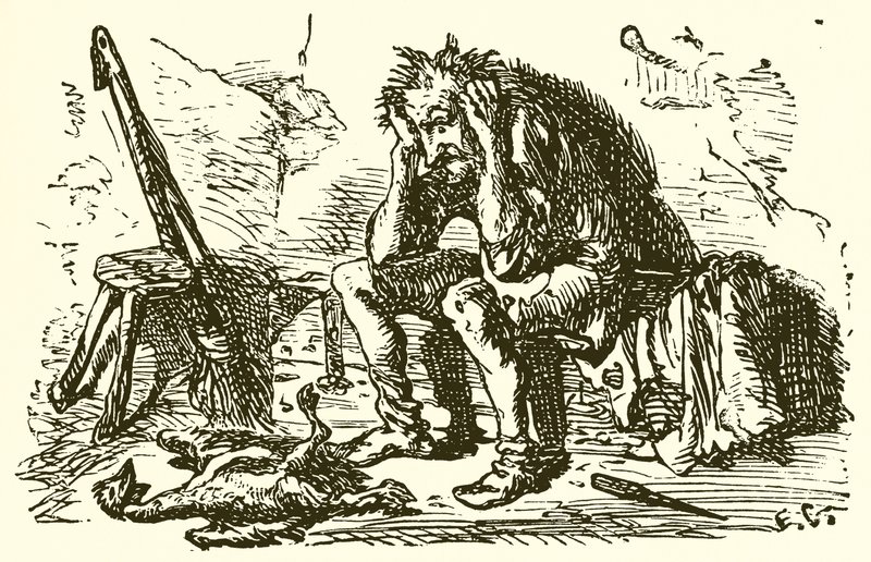 De man en zijn gans door Ernest Henry Griset