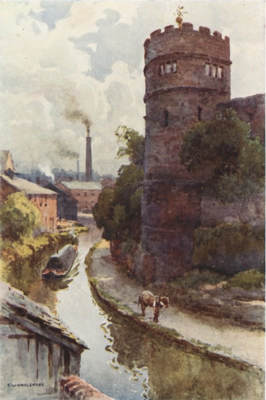 Phoenix Toren en Kanaal (kleur litho) door Ernest William Haslehust