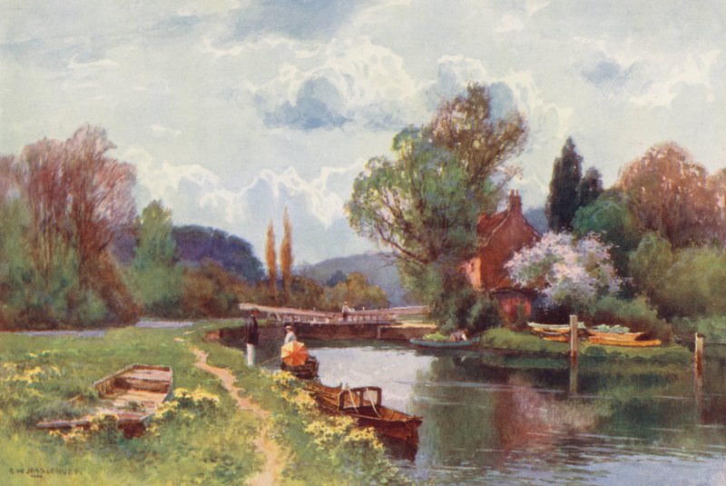 Rivier de Theems: Hurley Lock door Ernest William Haslehust