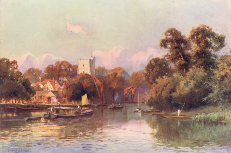 Rivier de Theems: Twickenham door Ernest William Haslehust