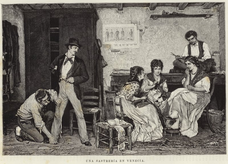 Een kleermaker in Venetië door Eugen von Blaas