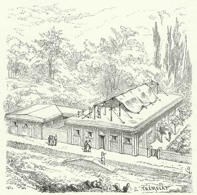 Oude Assyrische woningen door Eugene Emmanuel after Viollet le Duc
