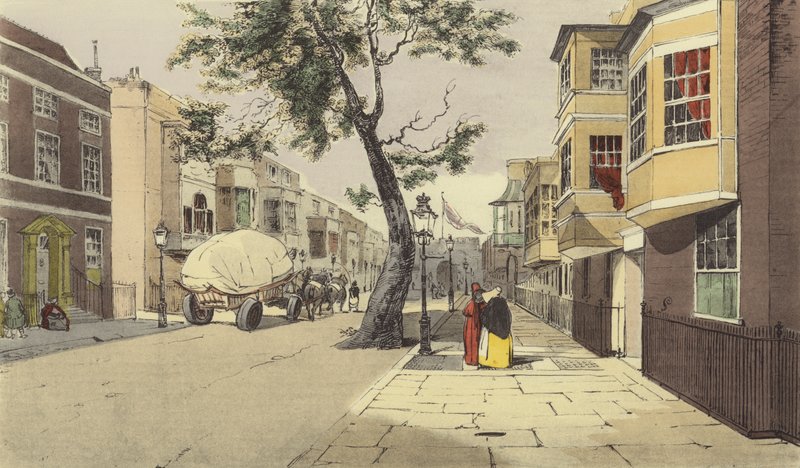 Een kleine provinciestad door Eugene Louis after Lami