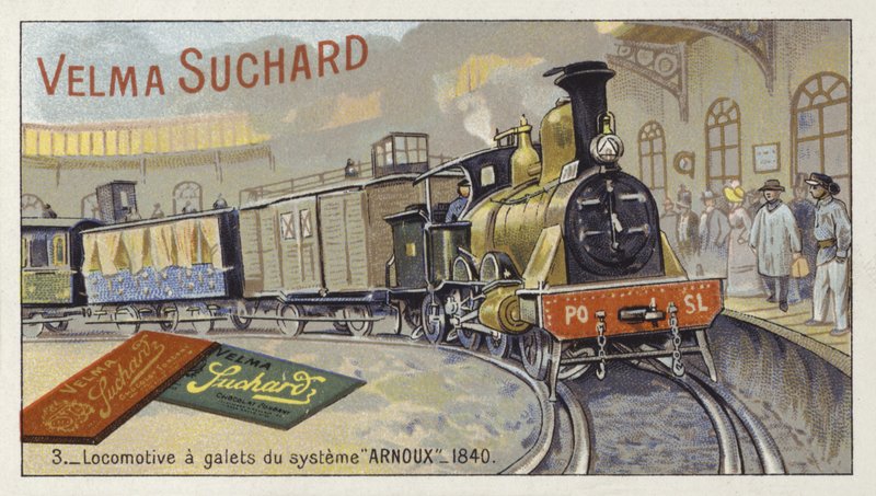 Stoomlocomotief met het Arnoux-systeem, 1840 door European School