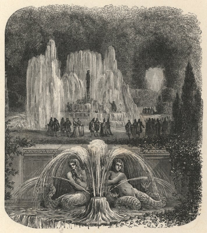 Wateren van Versailles (gravure) door European School