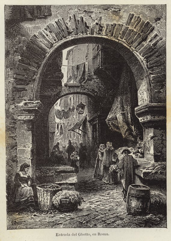 Ingang van de Ghetto, in Rome door European School