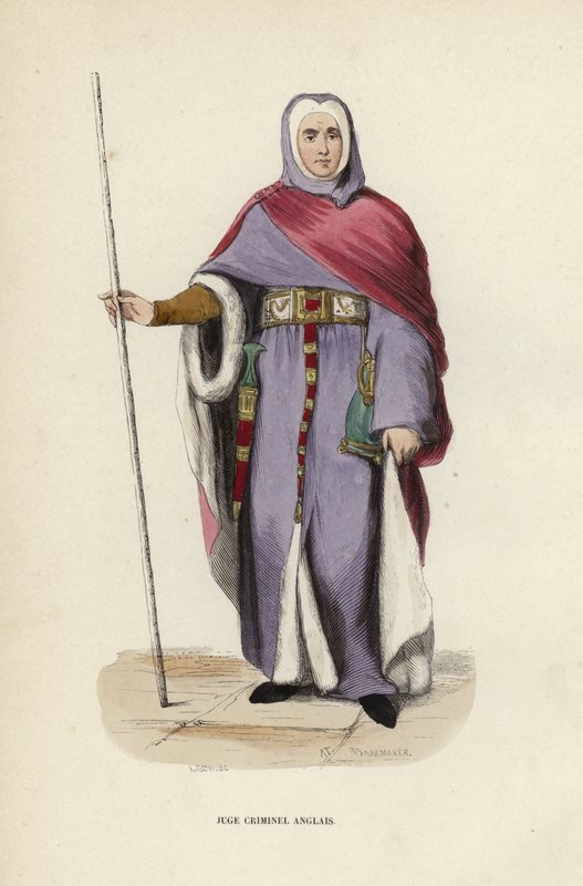 Engelse Strafrechter (gekleurde gravure) door European School