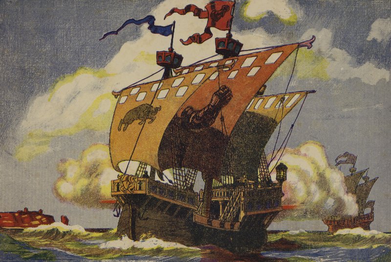 Klaus Störtebeker (kleurenlitho) door European School