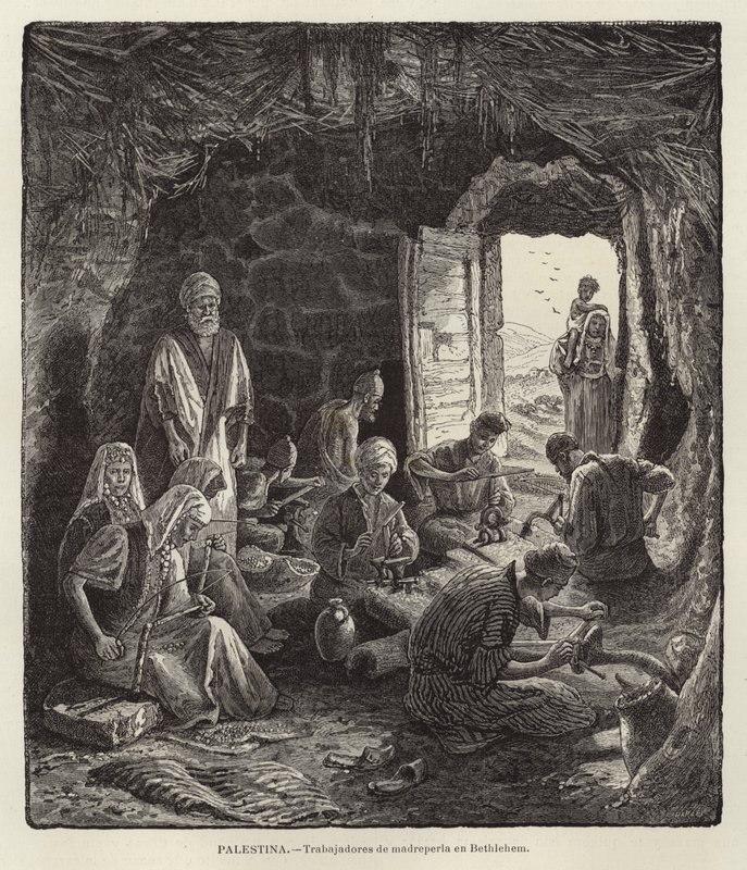 Palestina, Parelmoerwerkers in Bethlehem door European School