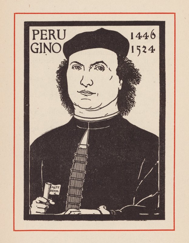 Pietro Perugino, Italiaanse renaissancekunstenaar (litho) door European School
