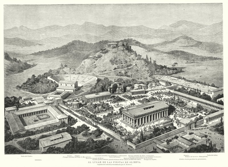Reconstructie van het oude Olympia, Griekenland door European School