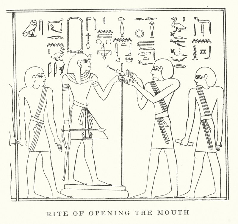 Rite van het openen van de mond (litho) door European School