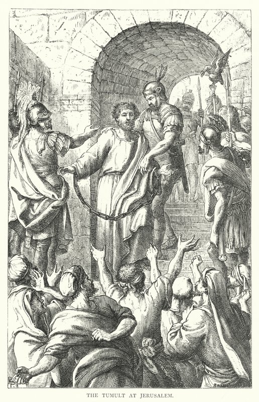 Het Tumult in Jeruzalem (gravure) door European School