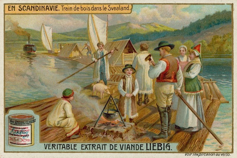 Houten veerboot in Svealand in Zweden door European School