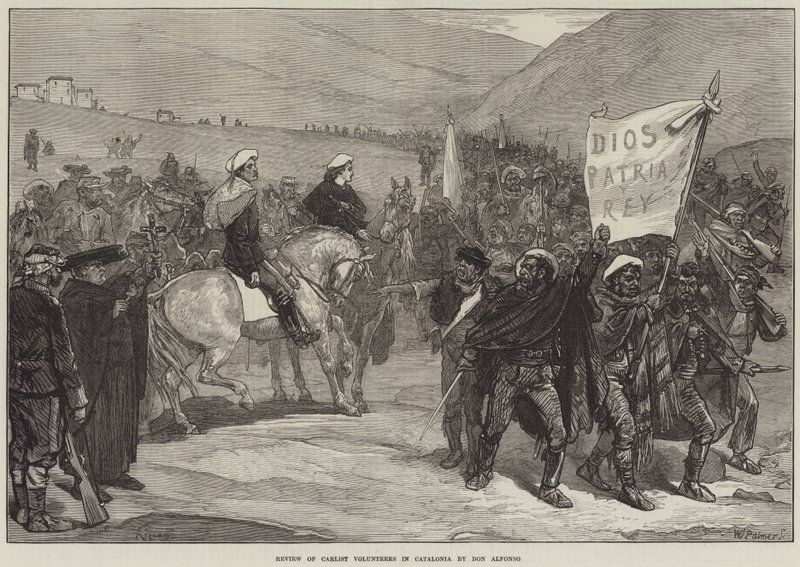Review van Carlist Vrijwilligers in Catalonië door Don Alfonso door Felix Regamey