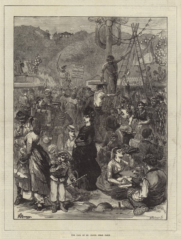De Kermis van St. Cloud, nabij Parijs door Felix Regamey