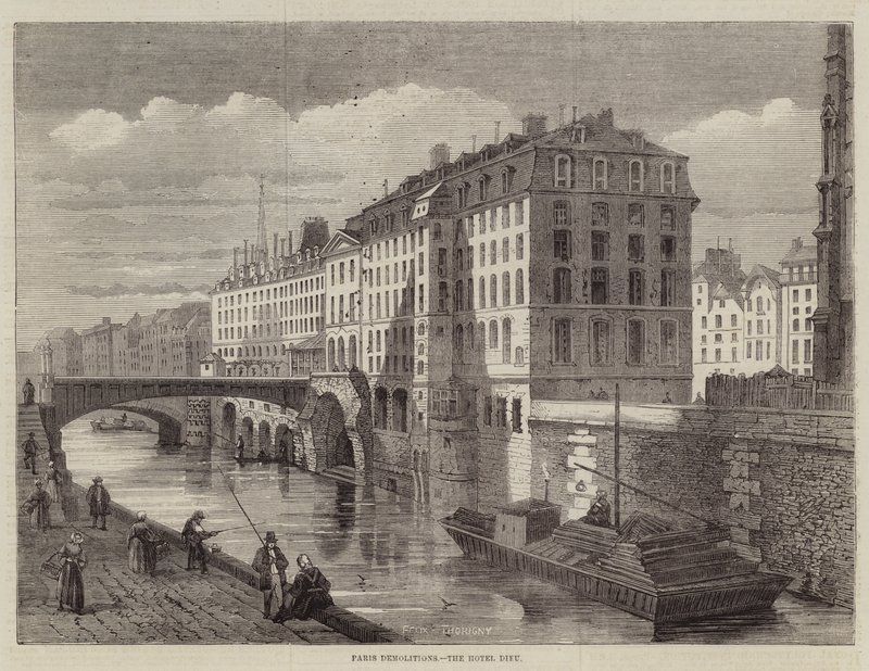 Sloopwerken in Parijs, het Hotel Dieu door Felix Thorigny