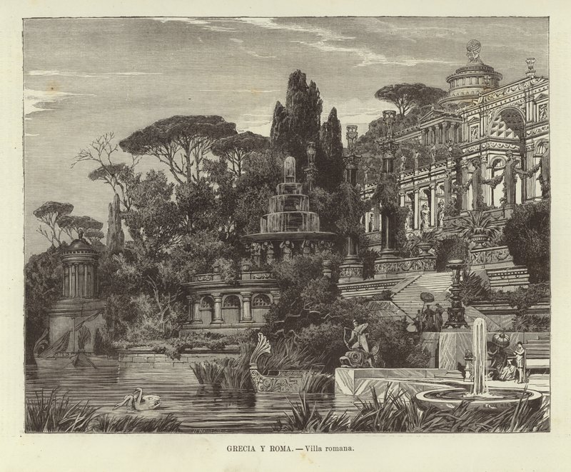 Griekenland en Rome - Romeinse villa door Ferdinand Knab