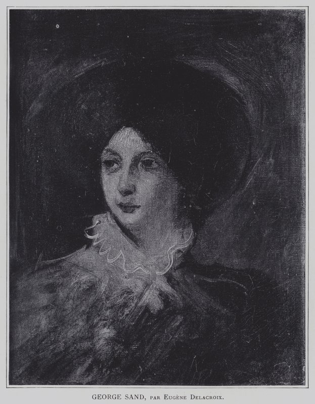 George Sand door Ferdinand Victor Eugene Delacroix
