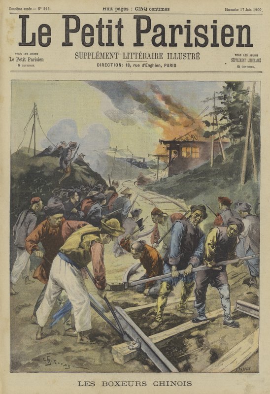 De boksers in China door Fortune Louis Meaulle