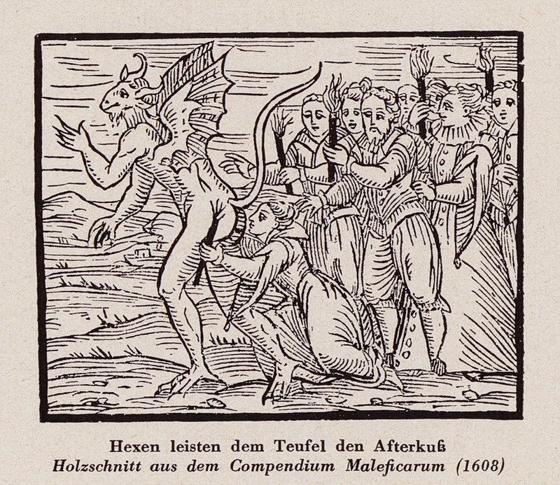 Heksen die de anus van de duivel kussen door Francesco Maria Guazzo