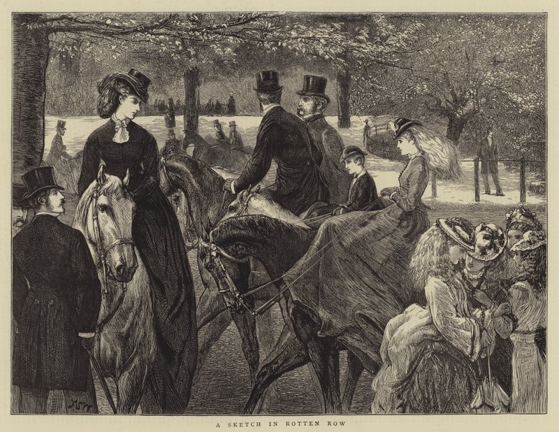 Een schets in Rotten Row door Francis S. Walker