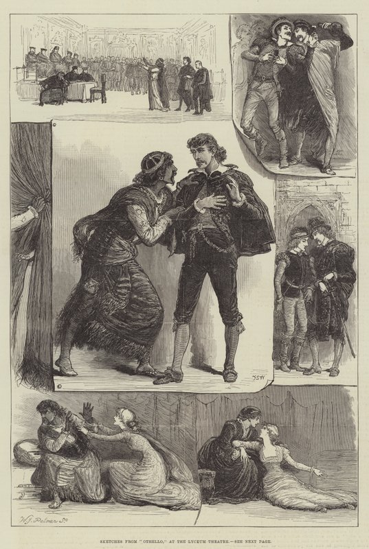 Schetsen uit Othello, in het Lyceum Theatre door Francis S. Walker