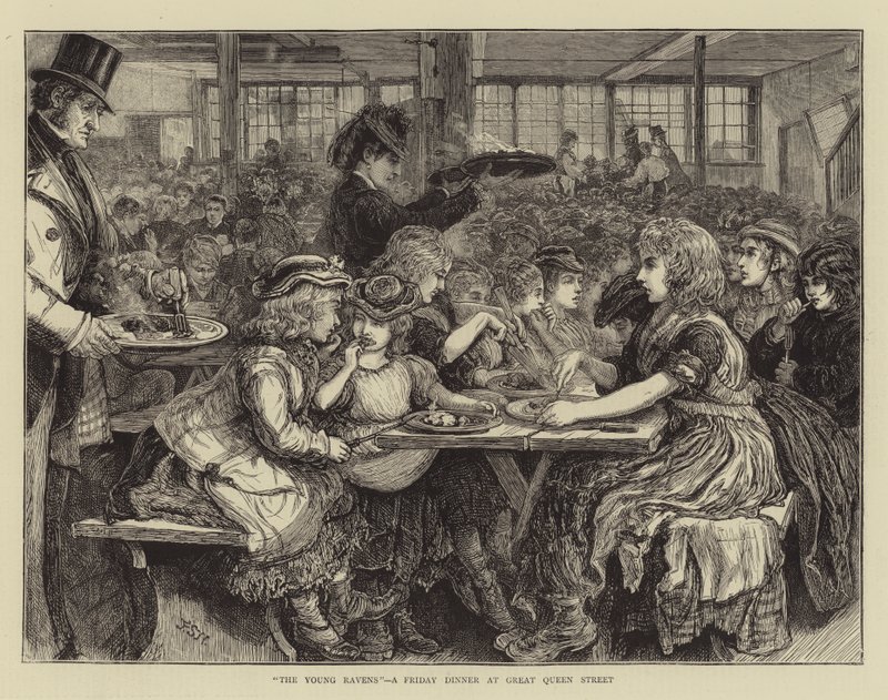 De jonge raven, een vrijdagdiner in Great Queen Street door Francis S. Walker