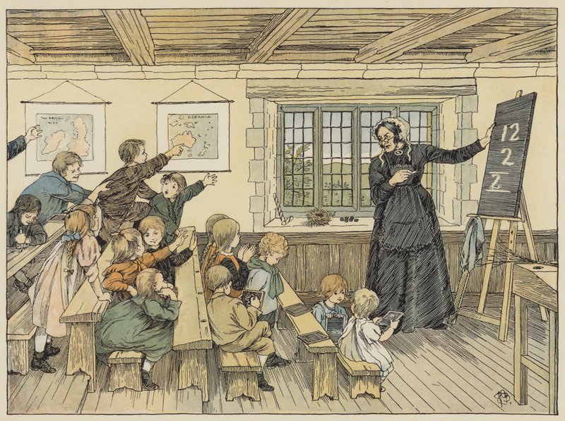 De Dame (kleurenlitho) door Francis Donkin Bedford