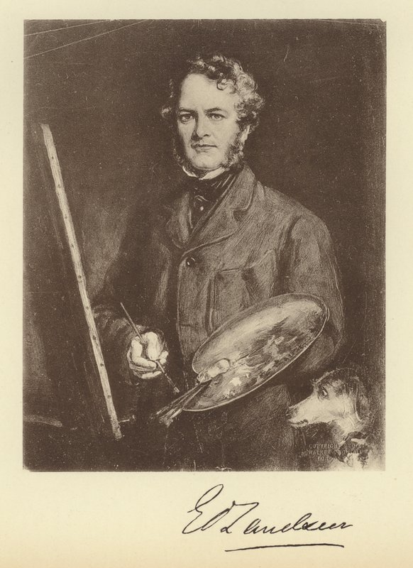 Sir Edwin Landseer (litho) door Francis Grant