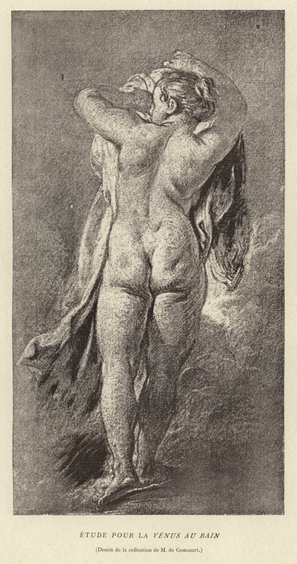 Studie voor Venus in bad door Francois (after) Boucher