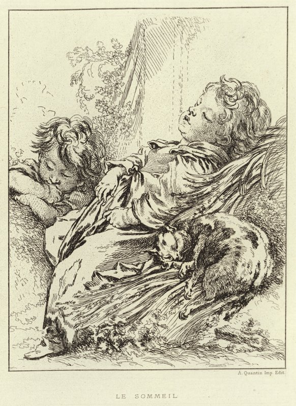 De Slaap door Francois (after) Boucher