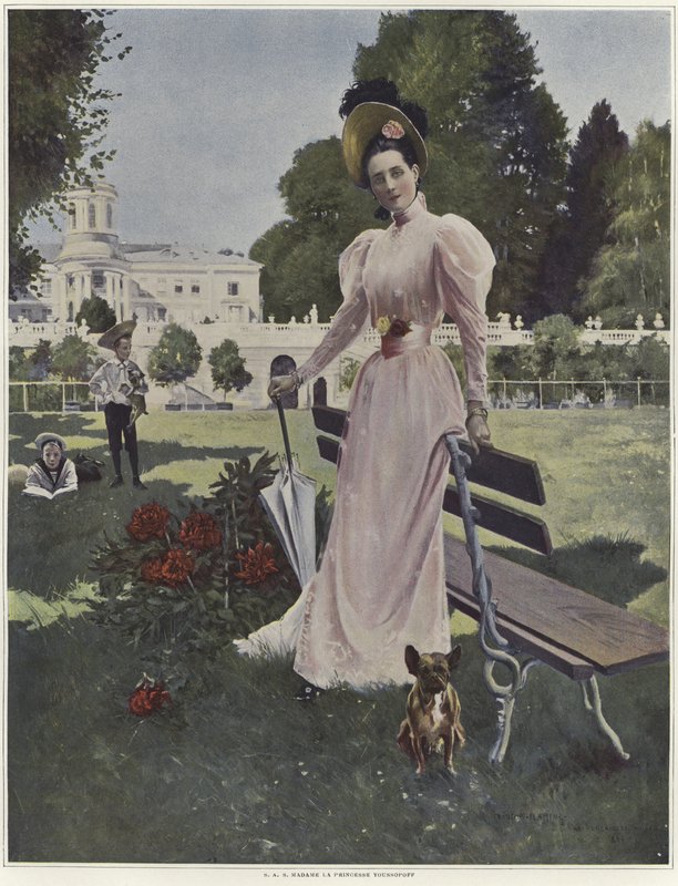 Portret van Madame la Princess Youssopoff door Francois Flameng