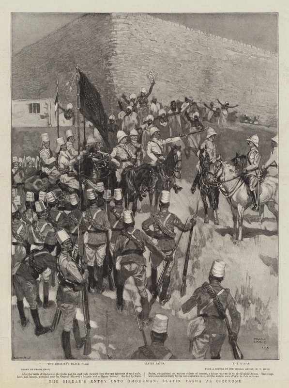 De intocht van de Sirdar in Omdurman, Slatin Pasha als cicerone door Frank Craig