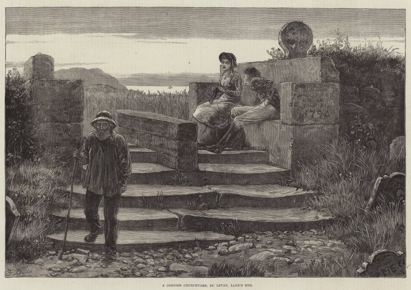 Een Kerkhof in Cornwall, St Levan, Land