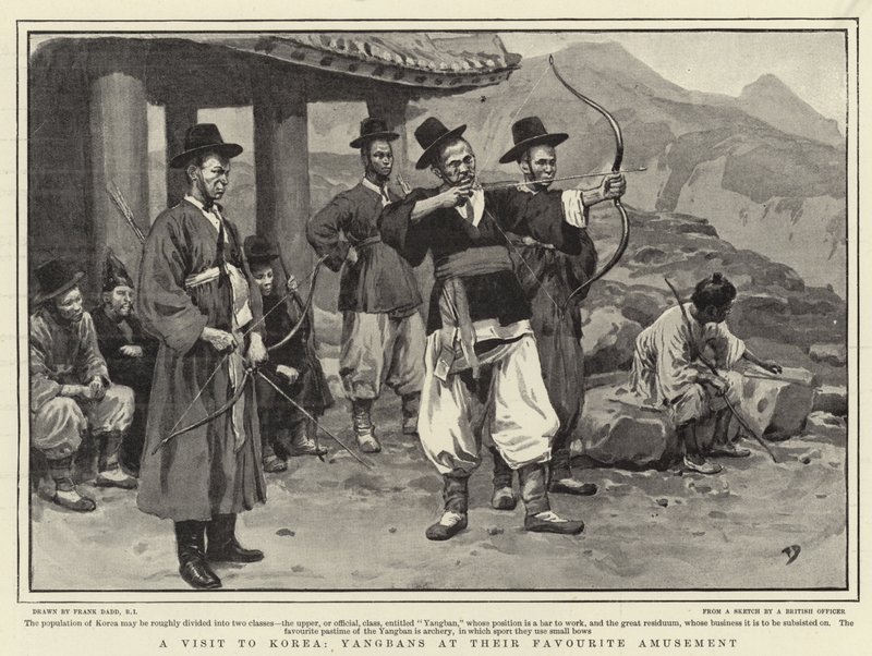 Een bezoek aan Korea, Yangbans bij hun favoriete amusement door Frank Dadd