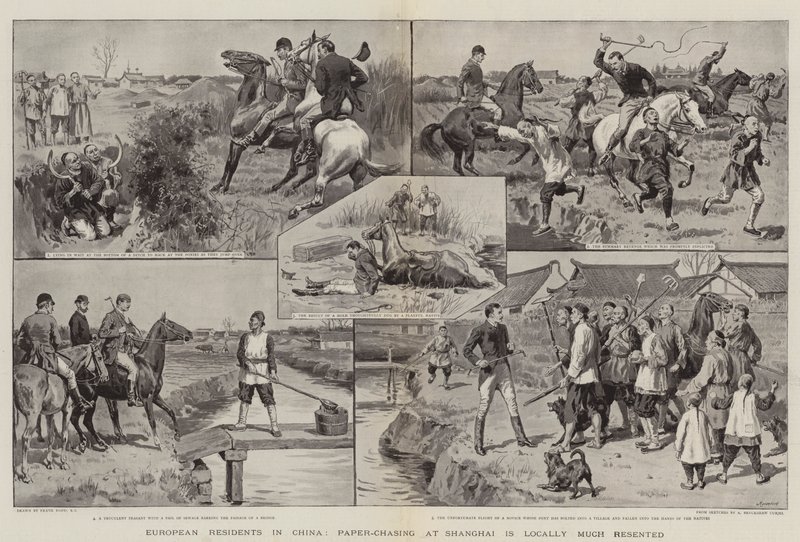Europese bewoners in China, papierjacht in Shanghai wordt lokaal zeer afgekeurd door Frank Dadd