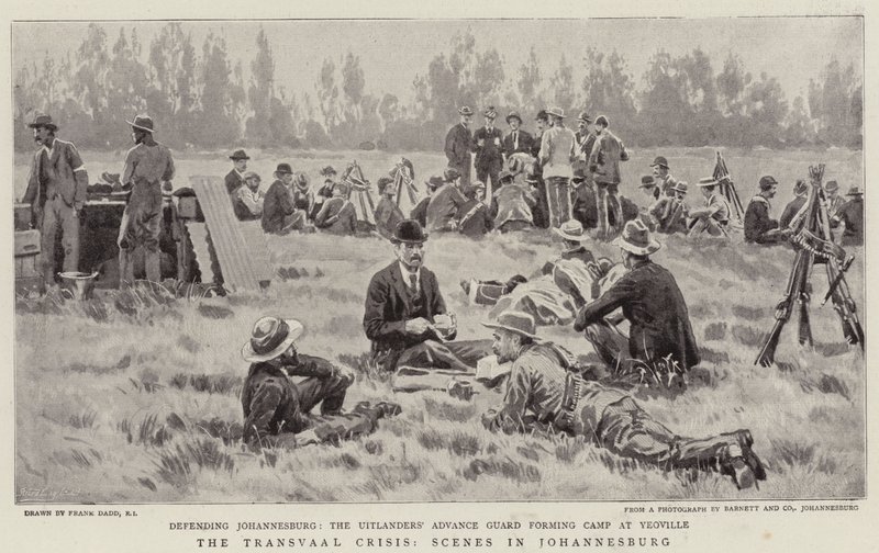 De Transvaal Crisis, Scènes in Johannesburg door Frank Dadd