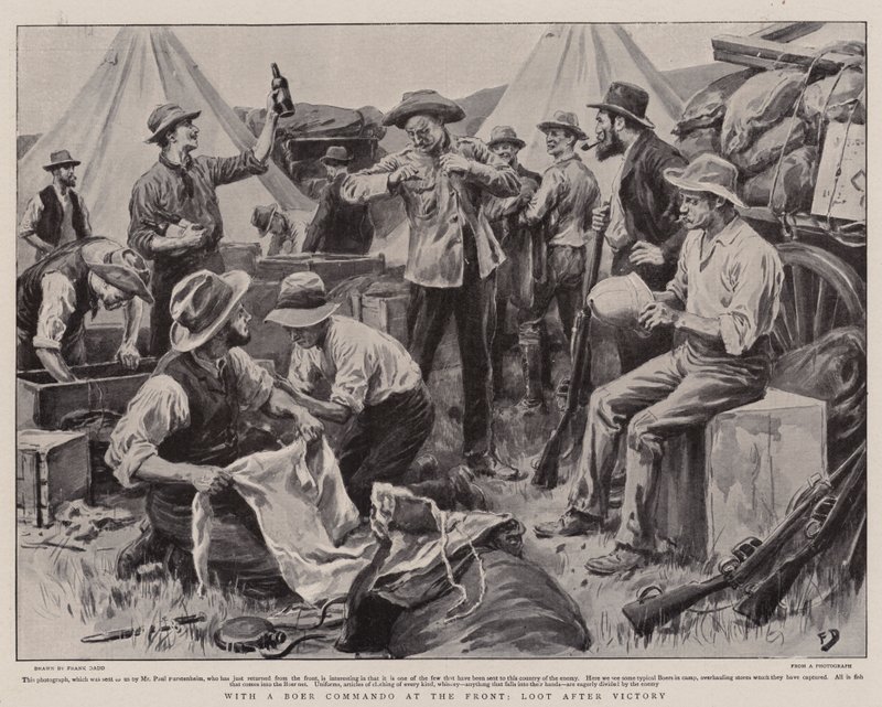 Met een Boer Commando aan het Front, Buit na Overwinning door Frank Dadd