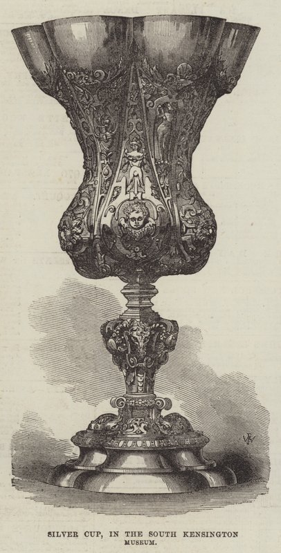 Zilveren beker, in het South Kensington Museum door Frank Watkins