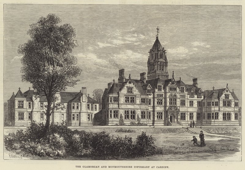 Het Glamorgan en Monmouthshire Ziekenhuis in Cardiff door Frank Watkins