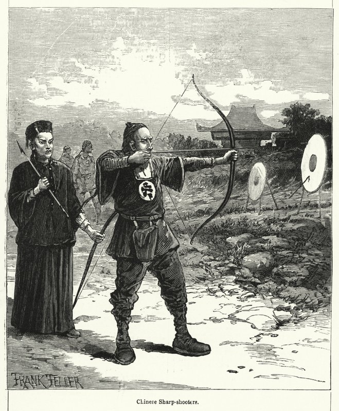 Chinese scherpschutters (gravure) door Frank (after) Feller