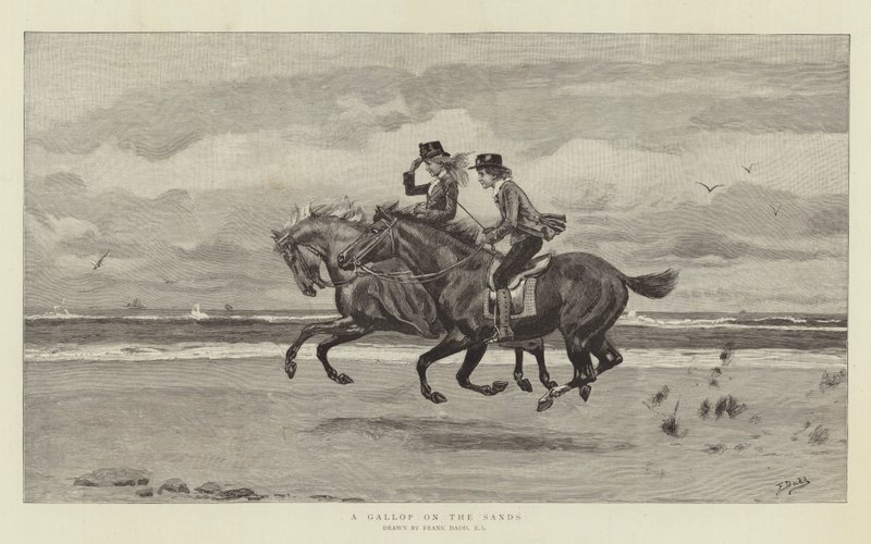 Een galop op het zand door Frank Dadd