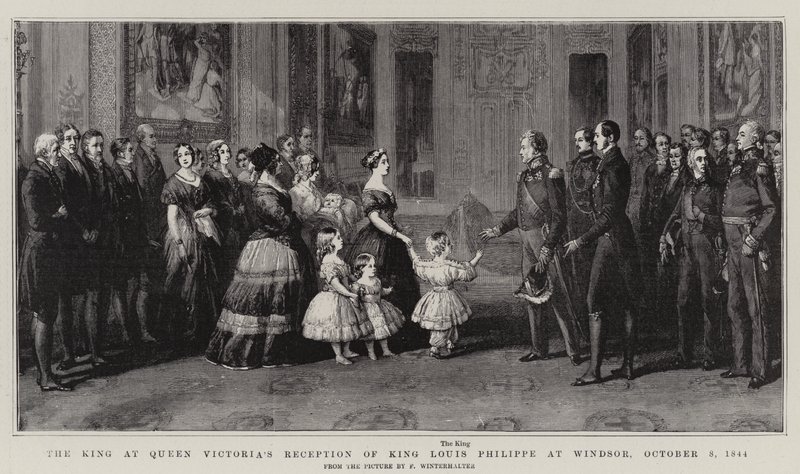 De koning bij de receptie van koningin Victoria voor koning Louis Philippe in Windsor, 8 oktober 1844 door Franz Xaver Winterhalter