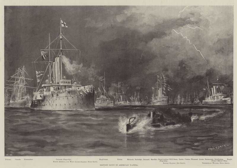 Britse schepen in Amerikaanse wateren door Fred T. Jane