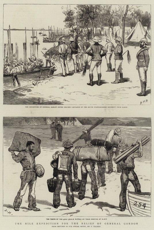 De Nijl-expeditie voor de redding van generaal Gordon door Frederic Villiers