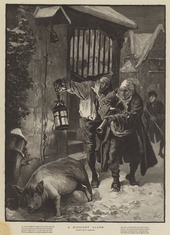 Een Middernachtelijk Alarm door Frederick Barnard